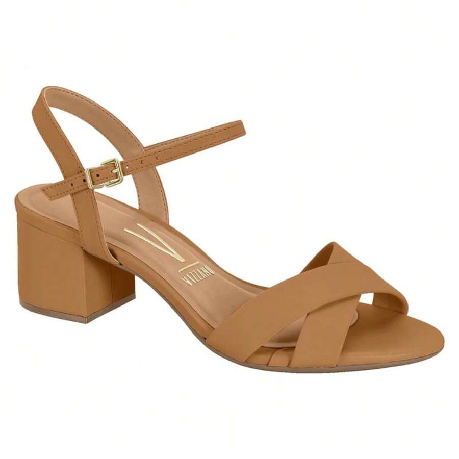 Vizzano Women's Sandal With Thick Block Heel, Basic X, ORIGINAL COMFORT - X中的駱駝 - 查看 1