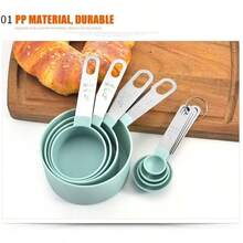 4Pcs Measuring Cups Spoons Kitchen Baking Cooking Tools Set Kitchen Supplies - Multicolor - View 8