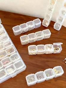 1pc 28/56 Slots Transparent Plastic Storage Box, Multi-Color Multi-Function Tool Box, Diamond Painting Tool Storage Box, Manicure Jewelry & Accessories Storage Box, Embroidery Beads Storage Box, DIY Craft Small Items Storage Box, Rhinestone Storage Box, Medicine Storage Box, Valentine's Day/Back To School Gift - Multicolor - View 4
