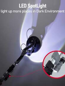 Lijadora de pared eléctrica con mango extensible, velocidad variable de 800 a 1700 RPM, chasis giratorio de 360°, 6 discos de lijado, para techos y placas de yeso. - Negro - Ver 2