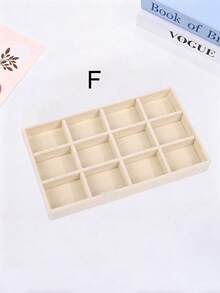 7 pièces Plateau de bijoux en velours beige - avec doublure intérieure douce - Plateau d'affichage rectangulaire multicouche, Présentoir de rangement de bijoux empilable en velours de couleur beige, Plateau de bijoux en matériau velours, Boîte de rangement de bureau rectangulaire à plusieurs compartiments, Empilable, Boîte de rangement de type tiroir pour boucles d'oreilles, bagues, colliers, bracelets et épingles