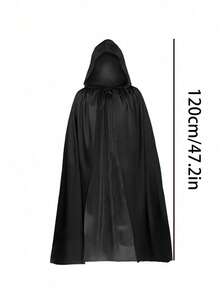 1 pieza Capa con capucha de Halloween, Accesorios de disfraz de bruja, Disfraces de mascarada, Suministros de decoración de Halloween, Decoración para celebración familiar para bruja, diablo, vampiro y disfraz, Cosplay, Actuación, Prop Opción ideal para regalos, Disfraces navideños