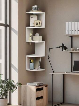 1pc Simple Wall Mounted Shelf Rack, Multi-Layer Wall Storage Organizer, Creative Wall Decor Rack For Bedroom, Living Room, Corner Bookshelf, Wall Hanging Display Shelf