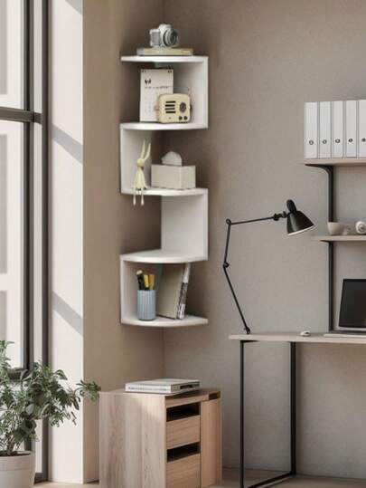 1pc Simple Wall Mounted Shelf Rack, Multi-Layer Wall Storage Organizer, Creative Wall Decor Rack For Bedroom, Living Room, Corner Bookshelf, Wall Hanging Display Shelf