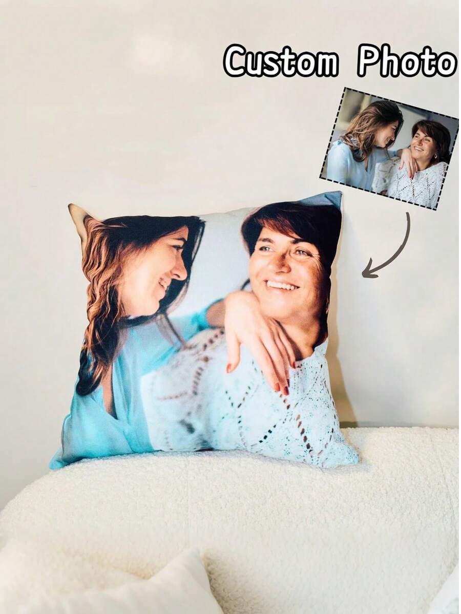 1 pieza Funda de almohada personalizada con foto impresa, funda de almohada impresa personalizada de un solo lado para familia, niños, mascotas, amigos. Perfecto para bodas, festivales, fiestas, Día de la Madre, Día del Padre, Acción de Gracias, cojín decorativo para sala de estar, dormitorio. Funda de almohada universal suave personalizada, única, personalizada, regalo ideal para él, ella, novio, novia, papá, mamá, familia, amigos, mascotas para aniversarios, cosas lindas - Multicolor - Ver 1