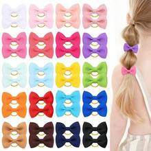 10/15/20/50PCS Puppy Bows With Rubber Bands Handmade Solid Color Pet Dog Bows Hair Accessories For Dogs Cute Cat Bowknots Pet Supplies