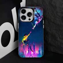 C-Cyberpunk Cool E-Edgerunners Phone Case Cover Compatible With  16, 15, 14, 13, 12, 11, 8, 7, Pro, Max, Plus, Mini, XS, SE Anti-Fall Black Matte Hard Cover Compatible With  17 Case,  17 Pro Case,  17 Pro Max Case - Z1 - Visualizzare 7