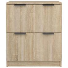 Larryhot Credenze 2 pezzi Sonoma Oak 60x30x70 cm Legno ingegnerizzato, resistente, facile da montare, ideale per la decorazione della casa - Castano - Visualizzare 4