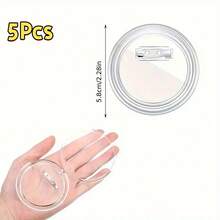 5/10/15/30pcs-DIY Badges Kit Button,Pins Clear Acrylic Design,Transparent Button Pins,Clamshell Button Pin Badges, Campus Name Display Frame, Photo Buttons For Crafts Supplies, Festivals Decorate Craft Supplies,Mini Clothing Crafts Transparent Pin, DIY Photo Button Make Your Own Button, Button Making Supplies - Multicolor - View 14