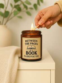 1 Scented Lavender Soy Wax Candle – Christmas And Birthday Gift For Book Lovers | Reading Accessory And Book-Themed Decoration | Original Gifts For Readers, Writers, Teachers, And Librarians | Funny Gifts For Bookworms, Women, And Men