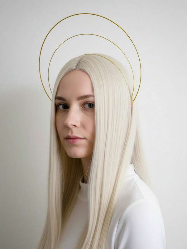 1PC Gold Halo Crown 3 Layer - Goddess Headpiece Queen Crown Bridal Headband Photoshoot Idea Gala Crown Festival Crown