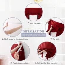 Blackout Door Curtain - Thermal Insulated Curtain For Tricia Window Decor Room Darkening Drapery For Double Glass/French Door Drape Full Privacy, 26 X 69, 1 Pc, Burgundy Red - 勃根地紅酒 - 查看 3