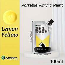 Marie's Acrylic Paint (100ml/3.38oz), Assorted Colors, Water-Proof, Portable Art Pigments For DIY Craft, Graffiti, Drawing, Painting, Canvas, Rock, Wood, Wall And Ceramic, Professional Rich Pigments For Adults & Artists - Single Piece - View 42