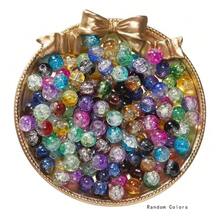 50pcs/360pcs/720pcs Crackle Gradient Dual-Tone Crystal Glass Beads Jewelry Making Supplies Kit, For DIY Bracelets, Necklaces, Earrings, Anklets, Gifts (Random Colors)