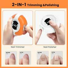 Electric Nail Clipper: Automatic 3 - Speed Trimmer With Trim & Polish, LCD, Built - In Light, Storage, USB Charge - For All Ages, Ideal For Home & Travel (Orange, White)