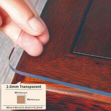 1pc 2.0mm Thick Transparent Protective Desk Mat, Durable Heat-Resistant Table Pad For Living Room, Dining Room, Kitchen, Bedroom, Premium Luxury Design - White - View 18