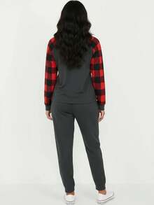 Conjunto de dos piezas de ropa de otoño para mujer, Navidad - Gris - Ver 4