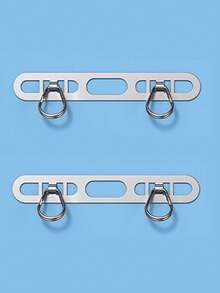 2pcs Metal Ultra-Thin Anti-Lost Backplate, Stainless Steel Clip-On Phone Lanyard Clip, Double Buckle Pad (2 Styles Of Pads Randomly Sent, See Details) - Multicolor - View 13