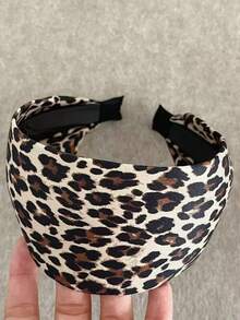 1pc Retro Fashionable Minimalist Leopard Print Wide-Brim Headband Hair Hoop Accessory For Women, Hair Band,