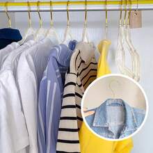 5/10 piezas Perchas de acrílico transparente Perchas de plástico con brillo Perchas para trajes antideslizantes y ahorradoras de espacio Perchas de ropa resistentes con muescas antideslizantes Perchas de ropa transparentes de plástico para armarios de adultos, perchas de lavandería ahorradoras de espacio para vestidos y trajes