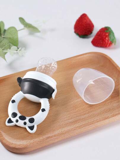 KUNT 1pc Baby Fruit Bite Toy, Cute Piglet Design, Colorful Silicone Mesh Bag, Anti-Choke Anti-Suffocation, Magical Baby Fruit Feeder, Teething & Stress Relief