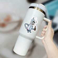Nhãn dán vinyl Futurama Bender "Kiss My Shiny Metal" - Thiết kế robot hoạt hình, decal tự dính cho ô tô, xe tải, xe máy, laptop, mũ bảo hiểm & nhiều hơn nữa - Bền bỉ và dễ dán trên mọi bề mặt nhẵn, decal xe máy - Một cỡ - Xem 4