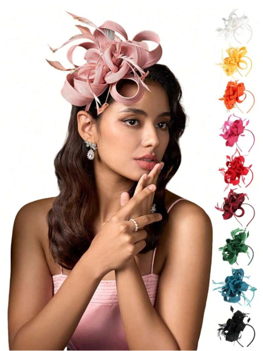 1 peça chapéus fascinator para mulheres - chapéus para festa de chá, fascinadores, faixa de cabeça Kentucky, chapéu Derby, penas de casamento, fita, chapéus, outono, cartola, rave, acessórios de Halloween, futura noiva, chapéus minúsculos, mini fascinador, mini cartola, mini boné, presentes - Multicolorido - Ver 1