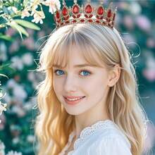 2 pièces/set Ensemble de couronne de strass en forme de larme pour anniversaire, couronne dorée reine d'anniversaire avec bretelle, accessoires pour cheveux joyeux anniversaire pour femmes, décorations de fête