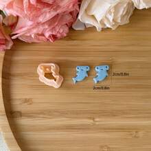 1 件/2 件迷你聚合物粘土切割器海洋主题鲨鱼、鲸鱼、蝠鲼、热带鱼、椰子树、海星、海龟、螃蟹、海豚形状耳环项链制作 - 杏色 - 查看 16