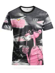 Customized Cartoon Leopard Men's Football Jersey & Customizable Name & Number & Comfortable Round Neck Sports Sweatshirt & Suitable For Football Training, Casual Wear, Gift - Multicolor - View 3