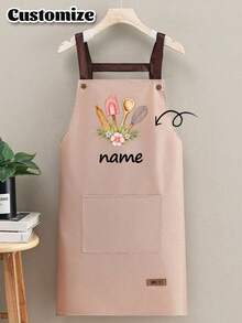 One Custom Kitchen Cooking Apron, Customizable Prints - Personalized Cooking Aprons, Customizable Logos, Chef Aprons, Name Aprons, Baker Gifts, Barbecue Aprons, Kitchen Aprons, Modern Polyester Oil-Resistant Aprons, Black Kitchen Aprons, Polyester Aprons, Suitable For Garden, Kitchen, And Housework, Perfect For Home, Restaurant, And Kitchen Cooking, Suitable For Mother's Day, Wedding Season, Graduation Season, A Gift For Family And Friends. Personalized Gift - Multicolor - View 4