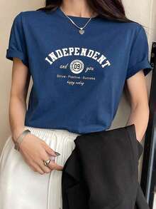 Camiseta Gráfica Con Letras - Blanco - Ver 4