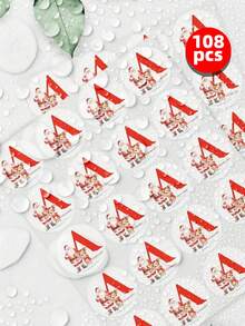 1~108 etiquetas personalizadas - Pegatinas personalizables, pegatinas navideñas personalizadas, pegatinas de cartas de Papá Noel, etiquetas de regalo navideñas y pegatinas para bolsas de aperitivos pequeñas con texto personalizado, perfectas para envolver regalos navideños, decoraciones navideñas, pegatinas para sobres navideños y envasado de dulces y aperitivos. Personalizadas, coloridas, multiusos, para el Día del Padre, para graduaciones, para bodas, para inauguraciones de casa, Navidad