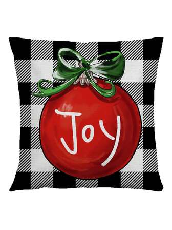 1pc/2pcs Christmas Series Printed Linen Decorative Pillow Cover, Single-Sided Design, Fresh Style Easy To Wash, Flat Design Elevates Home Decor, Suitable For Sofa, Bedroom, Living Room, Balcony Decorative Pillow Cover, No Filling, Zipper Closure, Does Not Include Pillow Insert. Can Be Used As Christmas, Gift, 45*45cm. Christmas Decorations Room Decor Christmas Decorations Home