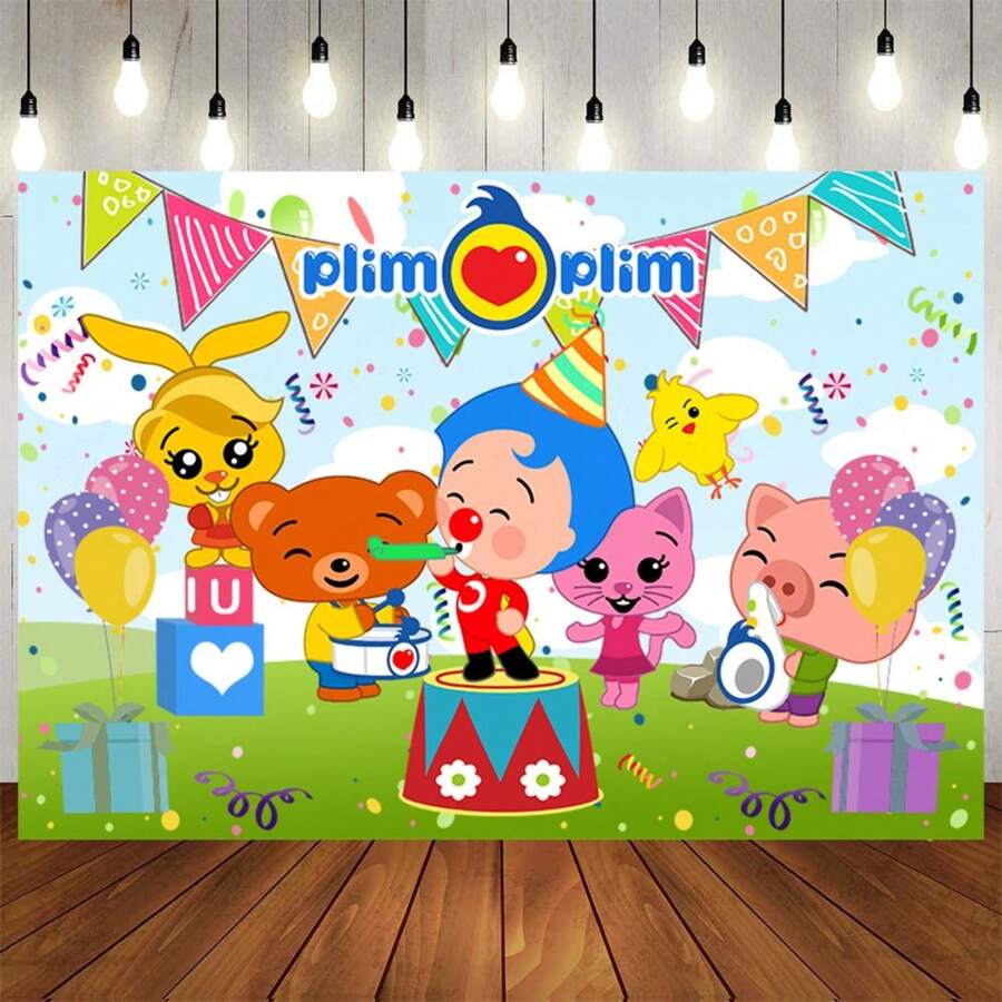 Cartoon Plim Party Decoration Cute Pig Tapestry - 如圖所示 - 查看 1