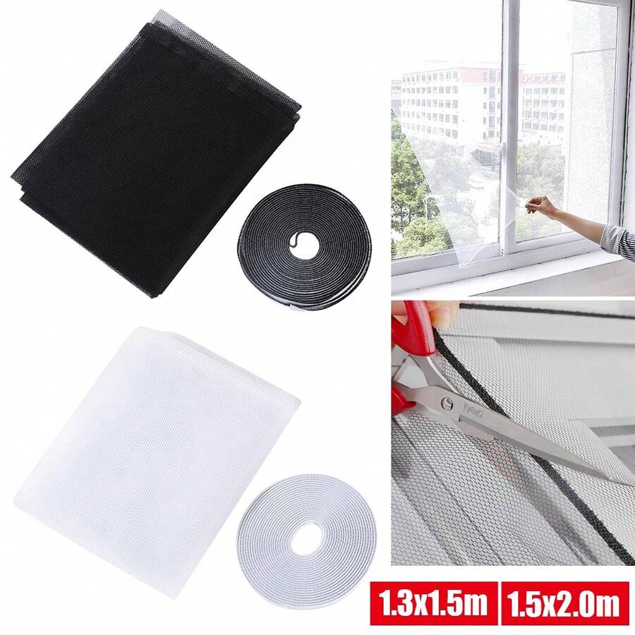 2 Pcs Insect Fly Mosquito Cover Screen Window Netting Mesh Kit Wasp Net Curtain Bug - White - View 1