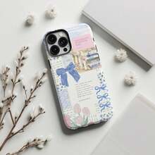 Christian Coquette Collage Phone Case, Light Blue Bow Cute Jesus God Bible Verse Cover, Religious Gift,  16 15 14 13 12 11 Pro Max - Màu hỗn hợp 1 - Xem 2
