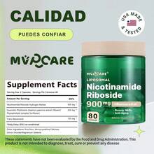 MVPCARE  NAD+ Nicotinamide Riboside 900mg con Resveratrol Reus Research 80 cápsulas: Suplemento antienvejecimiento que combina NAD+ y resveratrol, apoya longevidad celular y energía, ideal para protección antioxidante y revitalización metabólica en adultos mayores. - Otros - Ver 10