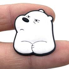 Warner Bros Three Bare Bears Warner Bros. Decoration, Slippers Decoration, Home Shoe Decoration, Shoe Accessories, Cute Cartoon Bare Bears Flower Shoe Buckle Shoe Accessories