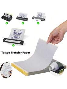 10pcs Tattoo Transfer Papers, Tattoo Stencil Transfer Paper, Copy Paper, Tattoo Supplies, 4 Layers A4 Size, Suitable For All Kinds Of Creative Patterns, Compatible With Most Of The Transfer Machines, Tattoo Transfer Machine Accessories, A Must-Have For Tattoo Artists To Create High-Quality Tattoos, Gifts - Multicolor - View 3