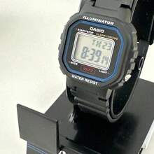 Casio Women's Black Resin Luminous Watch, Model LA-20WH-1C, Chronograph, Alarm - Black - View 5