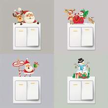 1 pieza Pegatina de interruptor de Navidad de 7.8*11.8 pulgadas, pegatina de interruptor de PVC autoadhesiva, adecuada para la decoración del interruptor del hogar, dormitorio, sala de estar, comedor, estilo navideño, que agrega un ambiente festivo. Decoraciones navideñas, decoración del hogar, decoración de la habitación