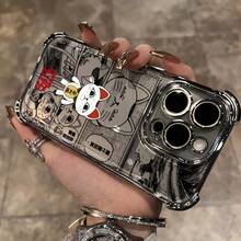 Funda de Teléfono Anime Dibujos Animados Lindo Maneki Neco D-DandadanS Adecuada para 16 15 14 13 12 11 Pro X XR SXMAX 8 Plus Anticaída Transparente Cubierta Trasera Suave, Funda Animal con Gatos que se Ilumina en la Oscuridad y Tiene Correa, Estuche de Carga Inalámbrica,Protección del Teléfono,Brilla en la Oscuridad,Cubierta Ligera,Material Antigolpes,Funda Protectora para Teléfono,Usuarios de,Fans del Anime17 17promax - Plateado - Ver 1