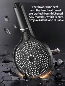 Cap de duș rotund mare, de înaltă presiune, reglabil cu 3 setări, pentru duș de baie acasă, încălzitor, duș portabil, duș de baie