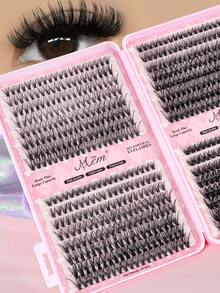 640 pestañas postizas naturales y suaves, 10D 20D 30D 40D volumen mixto de 8-16 mm, rizado D, densidad de 0.07 mm, para extensión de pestañas DIY hecha a mano para maquillaje diario, cosplay de manga, caja de regalo mejorada con grupos de pestañas individuales y postizas - Negro - Ver 6