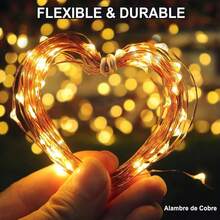 10M 100LEDs Guirnalda de Luz Led USB con Control Remoto para 8 Modos de Iluminación y Ajuste de Intensidad de Brillo (4, Blanco Cálido) - Blanco Cálido - Ver 4