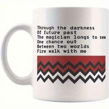 Oz Ceramic Mug Inspired By Twin Peaks, With Magic Line Design, Reusable, Dishwasher , Microwave , Hand Wash Recommended - White - View 7