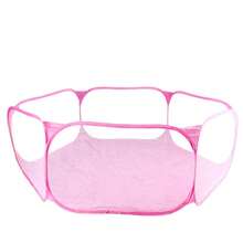 100*37CM Cerca dobrável para animais de estimação com forro à prova d'água - adequada para cães, gatos e roedores - Rosa chiclete - Visão 1