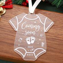 Decoración de anuncio de bebé 2026 - Decoración colgante de acrílico transparente, decoración neutra para baby shower, anuncio de embarazo para el esposo, abuelos, familia, tía - Regalo para padres en espera, regalo único para futuros padres, adecuado para reuniones familiares y eventos de celebración, baby shower - color transparente - Ver 7