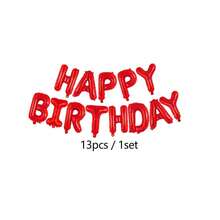 220/13件套红色生日快乐气球套装，包含“生日快乐”字母气球、连体“LOVE”气球和一个18英寸红色心形铝箔气球。适用于生日派对、生日装饰、派对用品、浪漫情人节家居装饰、家居装饰。 - 彩色 - 查看 11